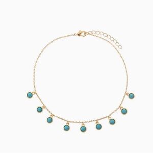 Adina Eden Turquoise Bezel Shaker Anklet NWT